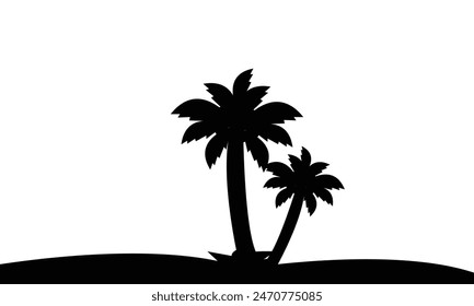 Palm Tree Vector And Silhouette Collection. 