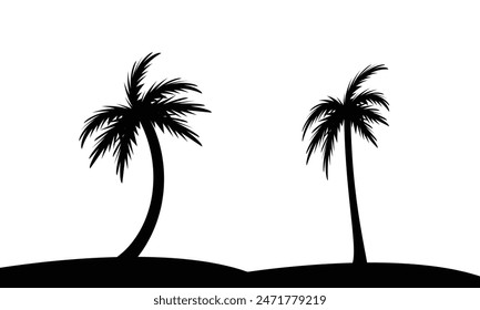 Vector De Palmera Y Colección De Silueta. 