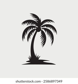 Palm tree vector silhouette design