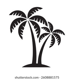 palm tree vector, palm tree silhouette vector icon design on white background