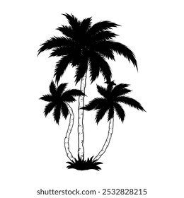 palm tree vector, palm tree vector silhouette illustration