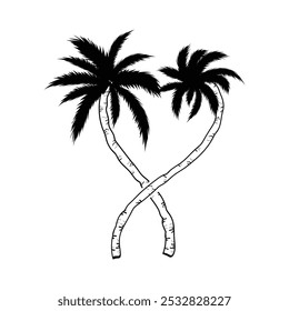 palm tree vector, palm tree vector silhouette illustration