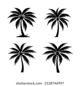 Palm Tree Vector Silhouette Set - Tropical Nature Collection