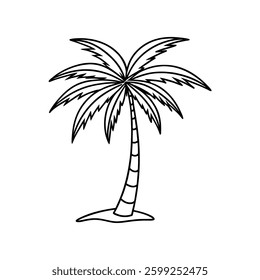 palm tree vector silhouette  with while Background art
