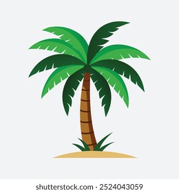 Palm Tree Vector | Tropical Tree Illustration for Summer, Vacation