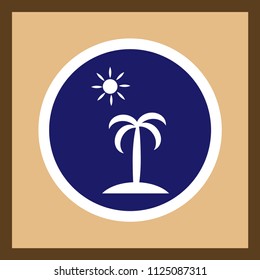 Palm tree vector web icon.