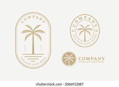 Palm tree vintage logo design template 