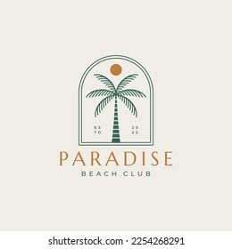 Palm tree vintage logo design