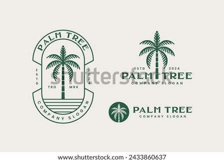 Palm tree vintage logo design template 