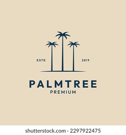 palm tree vintage logo minimalist vector illustration design