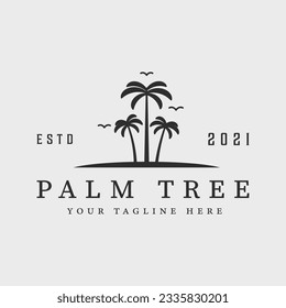 palm tree vintage logo vector symbol illustration graphic design