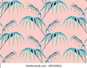 palm tree watercolor seamless background