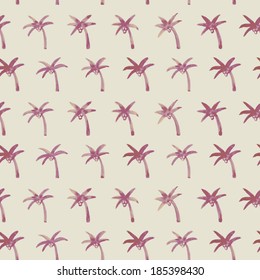 Palm tree watercolor seamless pattern 
