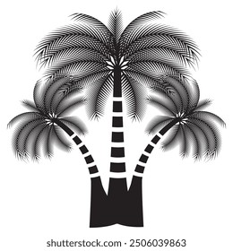 Palm tree with white background vector illustration