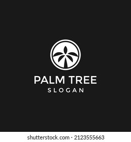 palm tree white logo vector icon illustration