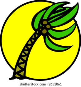 palm tree in the wind