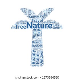 palm tree word cloud. tag cloud about palm tree