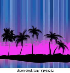 Palm trees - an abstract background. Vector illustration