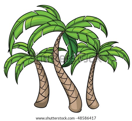 Palm Trees All Separate Layers Easy Stock Vector (Royalty ...