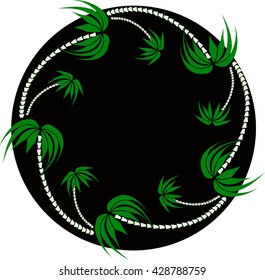 palm trees around a circle in six different colours and options