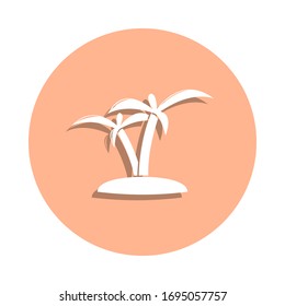 Palm trees badge icon. Simple glyph, flat vector of beach holidays icons for ui and ux, website or mobile application