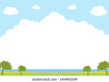 palm trees and the beach scenery