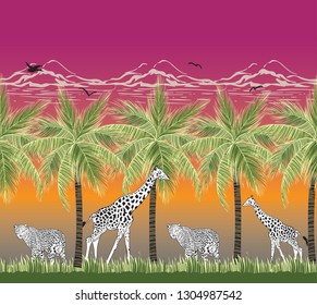 Palm Trees Border