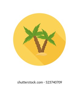 Palm trees color icon. Flat design for web and mobile
