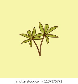 palm trees colored field outline icon. Element of Arabian culture icon for mobile concept and web apps. Field outline palm trees icon can used for web and mobile