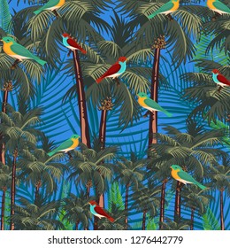 
palm trees in combination with the nature of the background for production