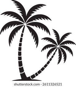 Palm trees design elements set