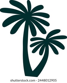 Palm Trees Doodle Vector Illustration