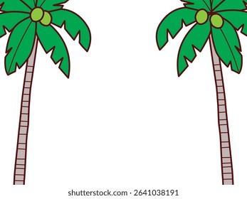 Palm trees and evening background illustration