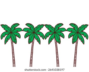 Palm trees and evening background illustration