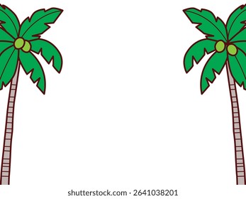 Palm trees and evening background illustration
