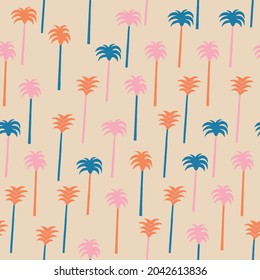 Palm trees exotic seamless pattern in vector.