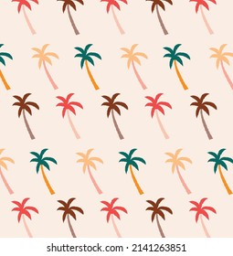 Palm trees exotic seamless pattern. Nature background. Vector design

