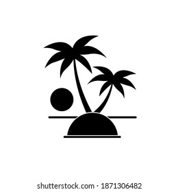 Árboles de palma vector de icono plano aislado en fondo blanco