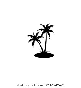 icono de palmeras aislado en fondo blanco