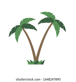Palm trees icon on white background. Vector illustration in trendy flat style. EPS 10.