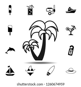 Palm trees icon. Simple glyph vector element of Summer icons set for UI and UX, website or mobile application