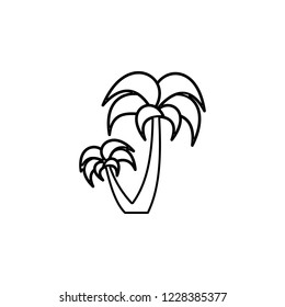 Palm trees icon. Simple outline vector of summer set for UI and UX, website or mobile application