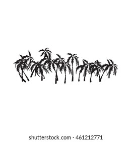 Palm trees icon in simple style on a white background