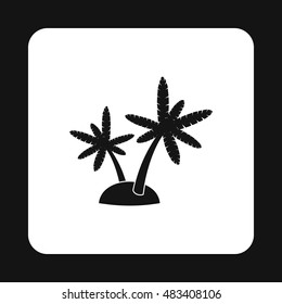 Palm trees icon in simple style on a white background vector illustration