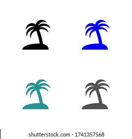 palm trees icon stock vector illustration flat design.