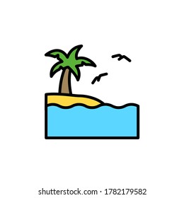 Palm trees, icon, vector, ocean, marine, life