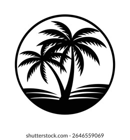 Silueta del Vector del icono de las palmeras