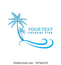 palm trees isolated with ocean waves
blue color