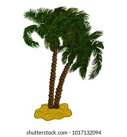 Palm trees isolated on white background. Vector illustration
