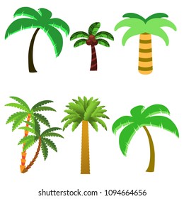 Palm trees isolated on white background